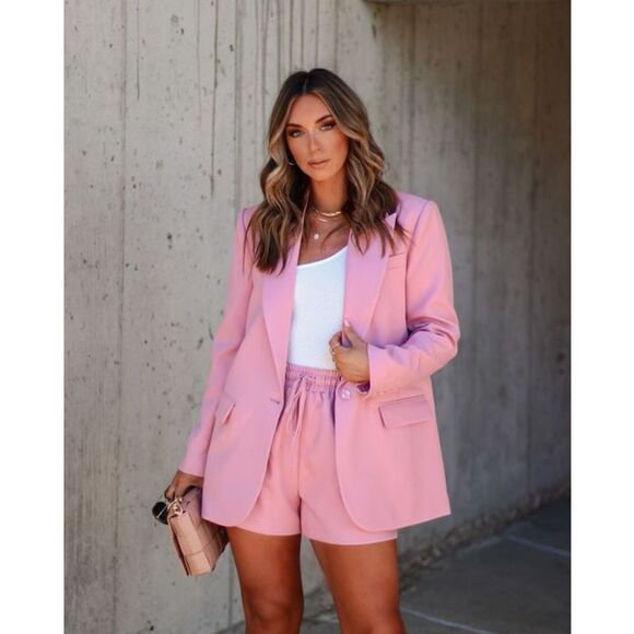 ✨aria pocketed blazer - pink vici✨ - Picture 1 of 8